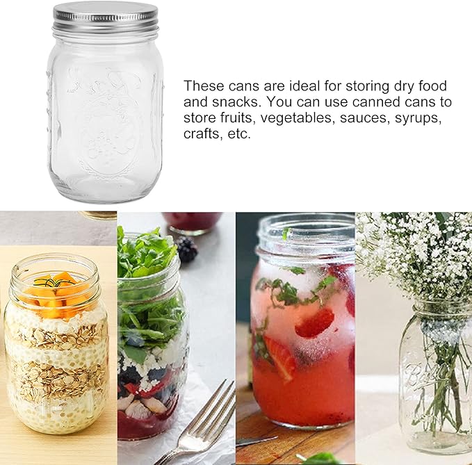 500ml Food Storage Jar Clear Glass Canning Transparent Honey Dispenser Jar with Sealed Lid for Honey Jam Dry Food Fruite Sauces, Honey Pot with Scale, Honey Pot with Scale, 500ml Food Storage Jar