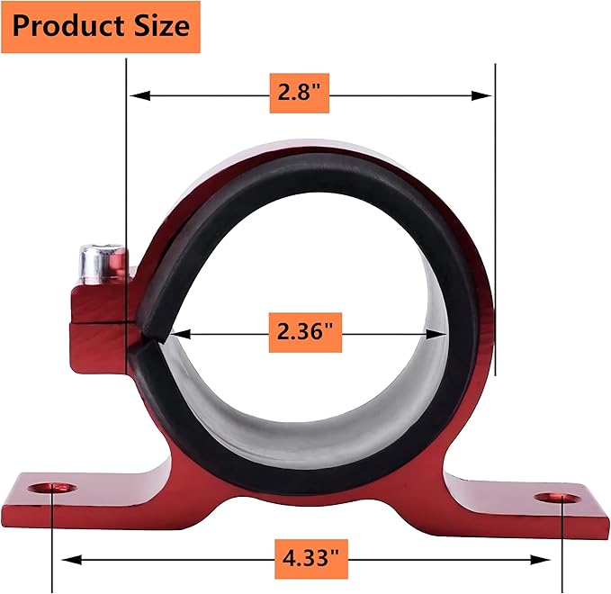 Car Fuel Pump Fuel Filter Mounting Bracket,60mm Fuel Filter Mounting Bracket, Fuel Pump Clamp Holder,Fuel pump mounting bracket- Red