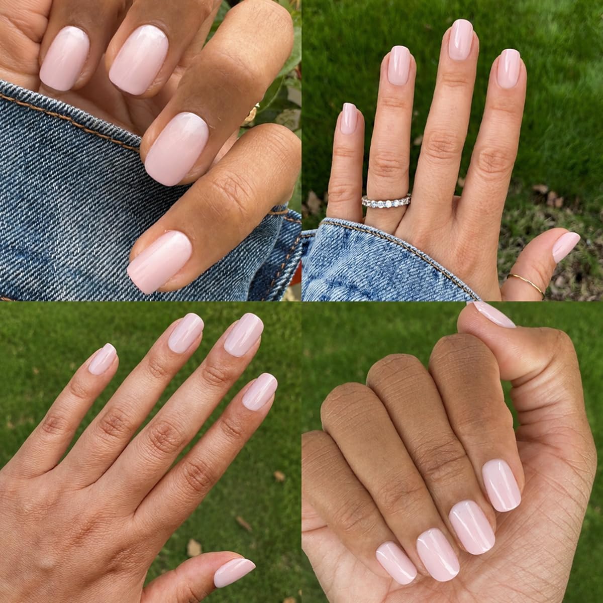 Olive & June Minimalist Instant Mani Press On Nails (Glue) | 42 Fake Nails, 21 Sizes | Non-Toxic, Long-Lasting Barely-There Look | Salon-Quality at Home | Short, Squoval | CDJ Syrup Gradient