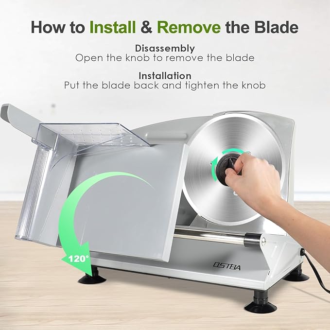OSTBA 6.7 Inch Stainless Steel Meat Slicer Blade Replacement - Non-Serrated Blade for SL-517 Series Meat Slicer, Easy to Clean and Installg, Perfect for Slicing Bread, Vegetables, and Fruits