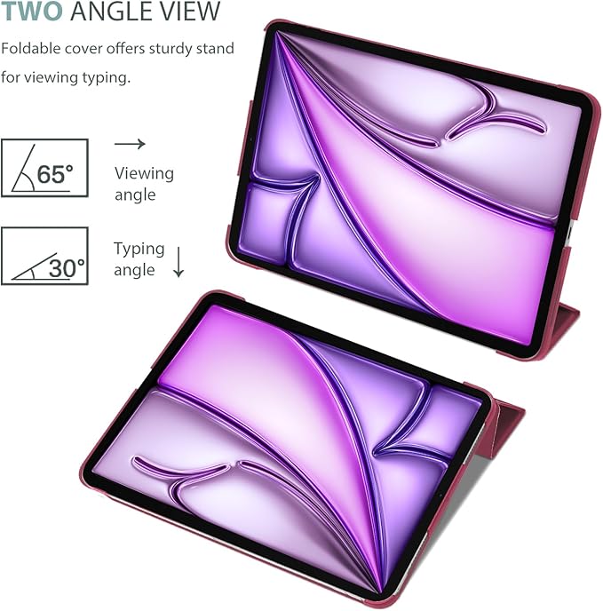 ProCase Smart Case for iPad Air 11 inch M2 2024 Air 6th 10.9 Air 5th 2022Air 4th 2020, Protective Cover for iPad Air 6 5 4 Generation -Wine