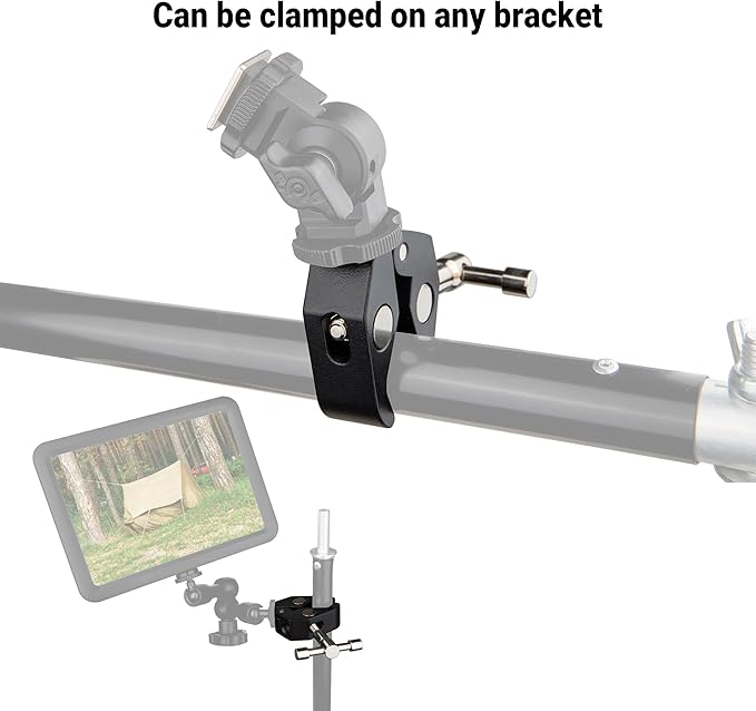 Super Clamp Pro, Heavy-Duty Aluminum Camera Mount with 14", 38" Threads, 0.6"-2" Jaw for LightsMicsPhones, Holders on desks, tripods, and car Windows