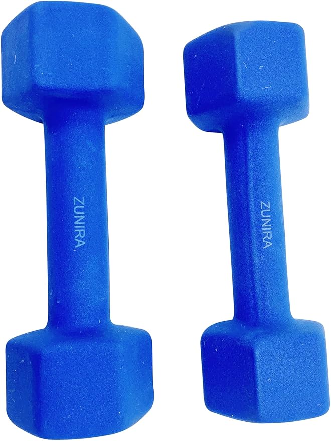 ZUNIRA 10LB Neoprene Dumbbells Set – Hexagon Hand Weights for Women & Men, Anti-Roll Design, Comfortable Grip, Ideal for Strength Training & Home Workouts
