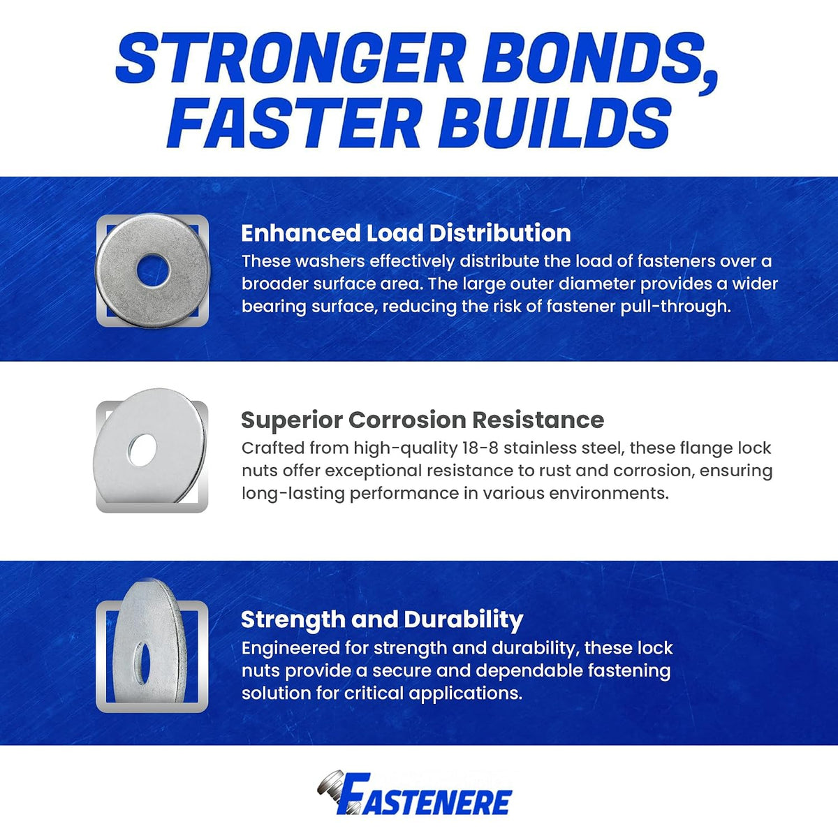 Fastenere Fender Washers 3/8 x 2 (25 Pack), Large Diameter, 18-8 Stainless Steel Plain Finish, Corrosion Resistant, High Tensile Strength Metal Hardware for Automotive and Construction Projects