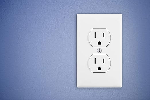 GE Grounding Duplex Outlet, In Wall Receptacle, Tamper Resistant Outlets, 3 Prong Electrical Socket, Easy Install, 15 Amp, UL Listed, White, 54263