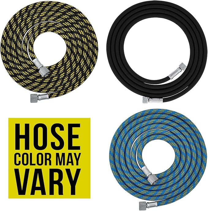 Master Airbrush Premium 6 Foot Nylon Braided Airbrush Hose - 18" BSP Air Brush Adapter Fitting Connectors on Both Ends (Hose Color May Vary)