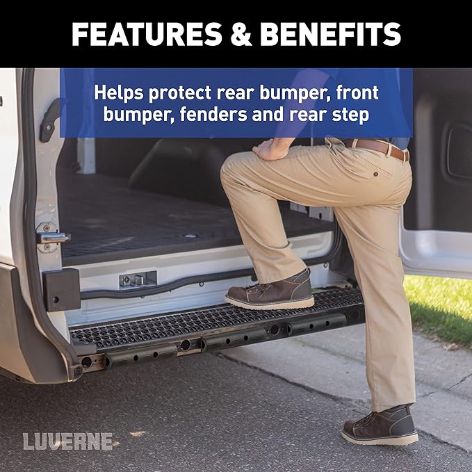 LUVERNE 2090615-3 10-Inch Universal Rubber Bumper Guard Protector Strips Loading Dock Rear Fender Pad Bump Stop, 3-Pack