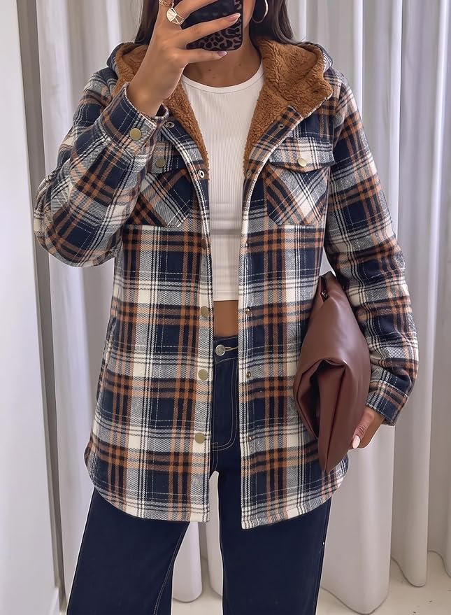 Warm, versatile plaid shacket from Dokotoo perfect for all-season style.