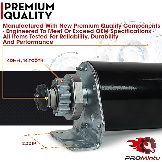 14 Tooth Starter Motor Replaces for 42 inch Craftsman LT1000 LT2000 LT3000 YT3000 DYT4000 Riding Lawn Mower Tractors with Briggs Stratton Intek 17HP 17.5HP 18HP 18.5HP 19HP 19.5HP 20HP