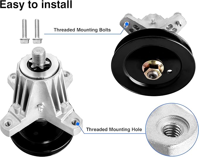 Replacement 918-06980 Spindle Fits for Cub Cad et 50" Deck Mower - Spindle Assembly Compatible with Troy Bilt Super Bronco 50 Mustang 50 ZTR, Cad RZT LX 50 Mower, with Grease Fitting,Replace 618-06980