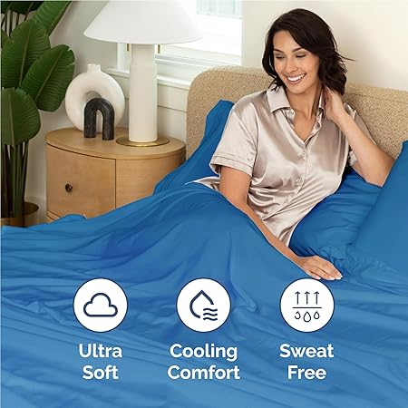 Full Size 4 Piece Sheet Set - Comfy Breathable Cooling Bed Sheets Set - Hotel Luxury Bedding for Women, Men, Kids Teens - Deep Pockets, Easy-Fit, Super Soft Wrinkle Free - Oeko-Tex - Royal Blue