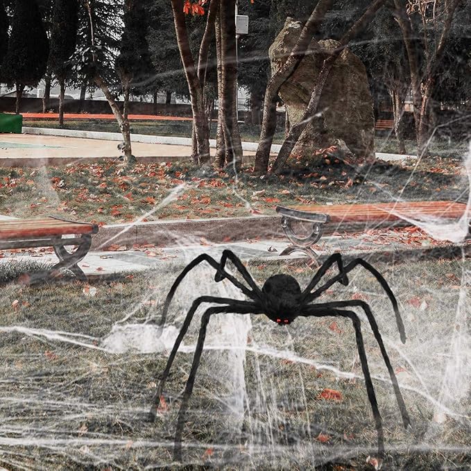 Halloween Giant Spider, 3.0FT Large Foldable Spider Fake Hairy Spider Scary Decorations Halloween Spider Outdoor Yard