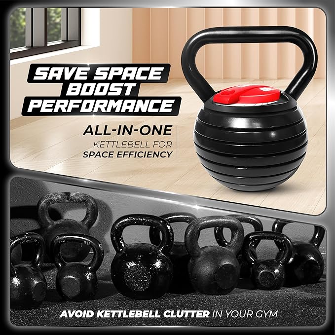 Yes4All Adjustable Kettlebell, Kettle Grip, Kettlebell Handle, Convert to Kettlebells Weight Set