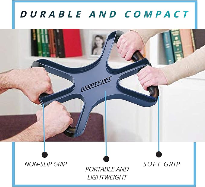 Liberty Lift 15" Standing Aid and Handicap Bar with No-Slip Grip Handles 400 Lbs Weight Capacity, Portable Mobility Medical Support for Elderly Senior Patients As Seen On TV