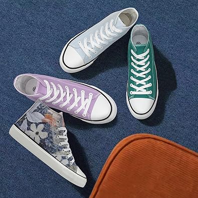 Canvas High Top Sneakers for Women Men Classic Lace Up Canvas Shoes Womens Mens Fashion High Top Sneakers Casual Tennis Walking Shoes