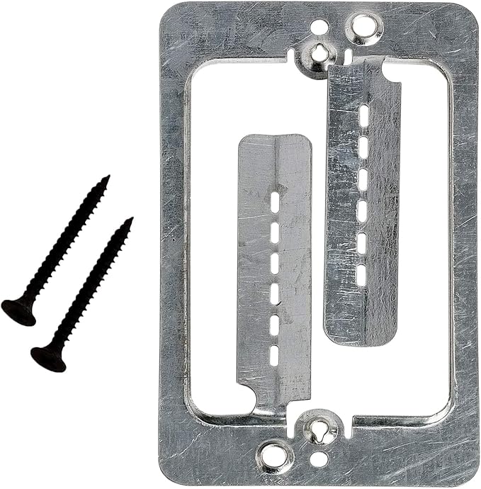 Cmple - Drywall Bracket Single-Gang Standard Wall Plate - Includes Drywall Screws Metal (10PACK)