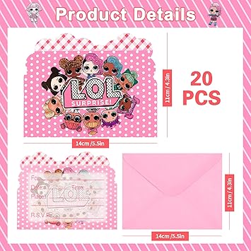 CHUKUA - LOL Party Invitations (10pc)
