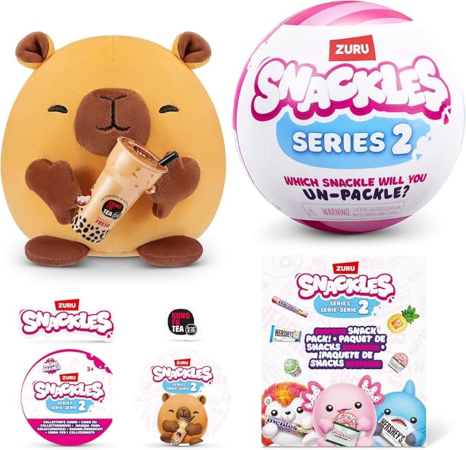 Snackles Series 2 Mystery UNbox 5 Inch Plush in Capsule by ZURU, Ultra Soft Plush, Collectible Plush with Real Licensed Brands, Stuffed Animal