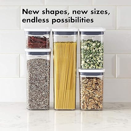 OXO Good Grips POP Container 2.8-Quart Square Airtight Food Storage for Sugar and More (Set of 4)