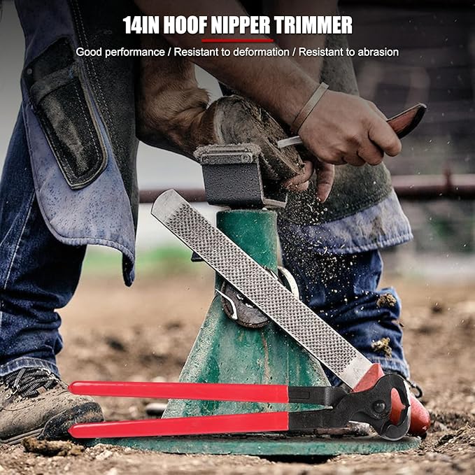 EVTSCAN Hoof Nipper Trimmer 14in Hoof Clippers Horseshoe Pliers Hoof Trimming Tools Horse Equipment Equestrian Supplies