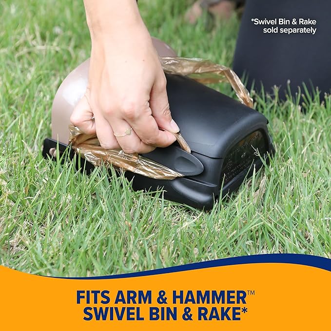 Arm Hammer Heavy Duty Pet Waste Bags for Swivel Bin Rake Dog Pooper Scooper, 20 Count Refill Bags (Packaging May Vary)