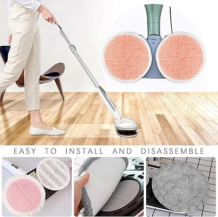 Electric Mop Pads 6.5 inch: G700 P700 Pink Spin Mop Replacement Pads Cordless Electric Mops for Floor Cleaning Scrubber Microfiber Round Scrub 8 Pack