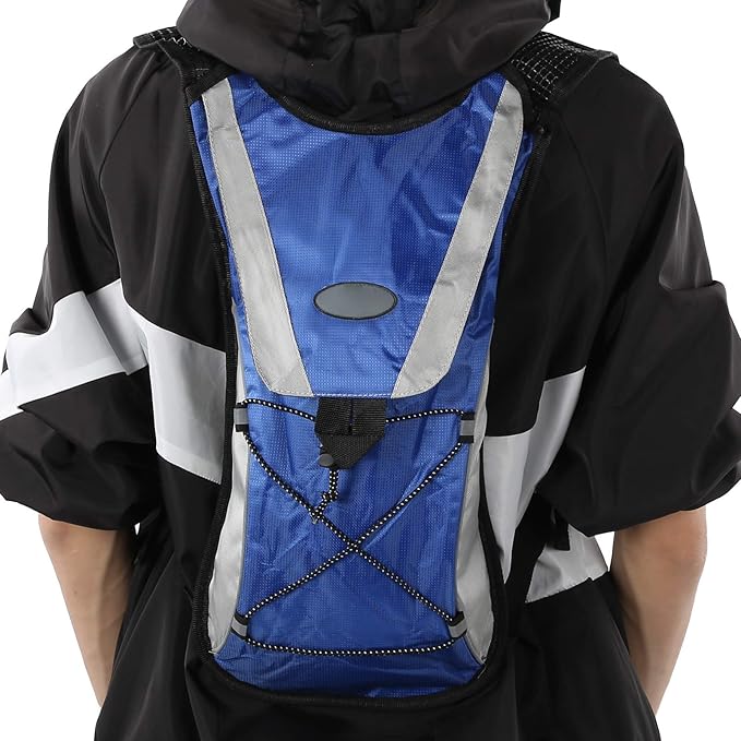 Cycling Backpack, Running Backpack Backpack 2L Blue Non Woven Fabric Polyester Portable Sports Hydration Bag with Grid Design for Cycling Sports