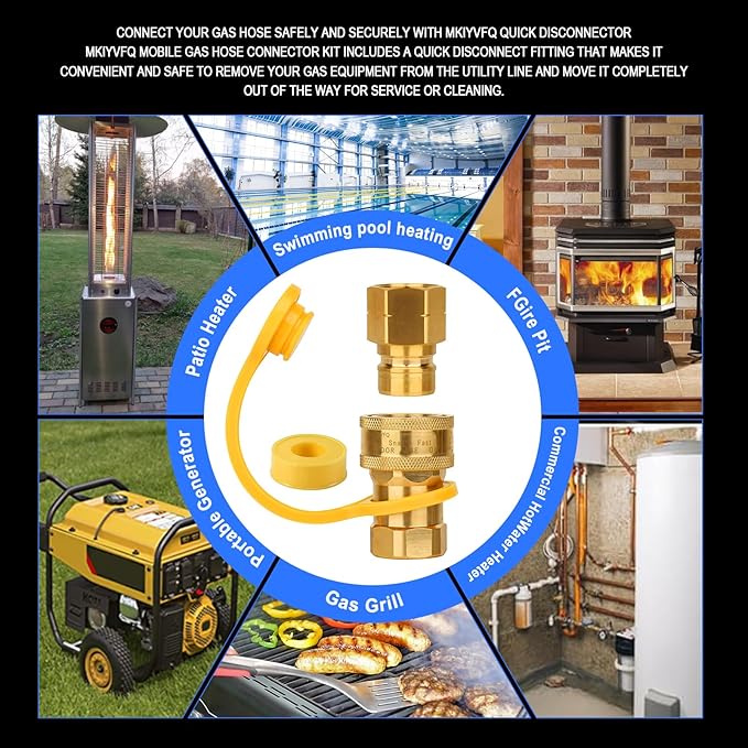 ?uue/?uui" Natural Gas Quick Connect, Hose Quick Connect,Natural Gas Quick Connect Fittings, Propane Quick Connect Fittings,for Generator,Grills,Patio Heaters, and Other Gas-Powered Equipment, Etc.