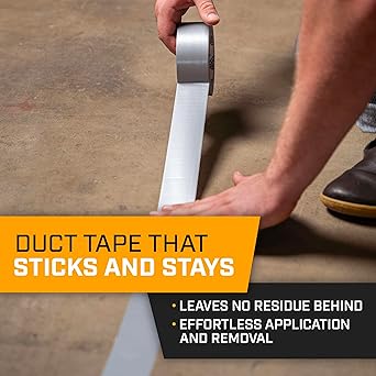 Lockport 5-Pack Duct Tape - 90ft x 2in - Duct Tape Heavy Duty, Silver, Flexible, No Residue, Tear by Hand - Bulk Value for Repairs