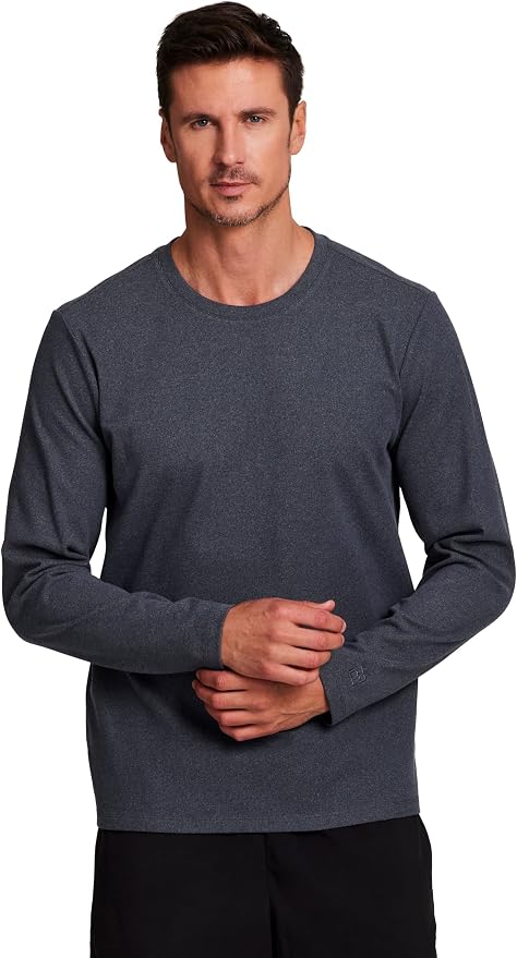 Avalanche Men's Fleece Base Layer Top, Crewneck Fleece Shirt for Men Long Sleeve Hiking Pullover Tee