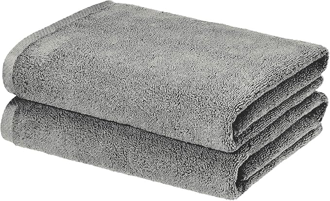 OBA HOME Cotton Bath Towels - Set of 2 (Grey)