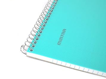 Mintra Office TOP BOUND Durable Spiral Notebooks (Teal, Purple, White, College Ruled 3pk)
