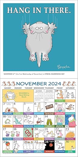 Sandra Boynton's Every Day's a Fabulous Holiday 2024 Wall Calendar