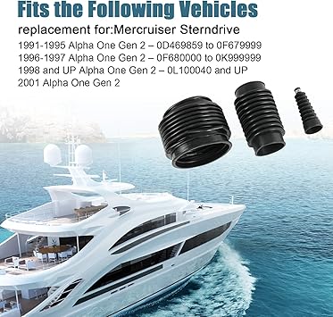 Transom Seal Bellows Kit 803099T1 replacement for Mercruiser Sterndrive Alpha One Gen 2 1991 and up Stern Drives with Exhaust Bellows Seal Gimbal Bearing Marine Outboard Boat Sierra 18-8206