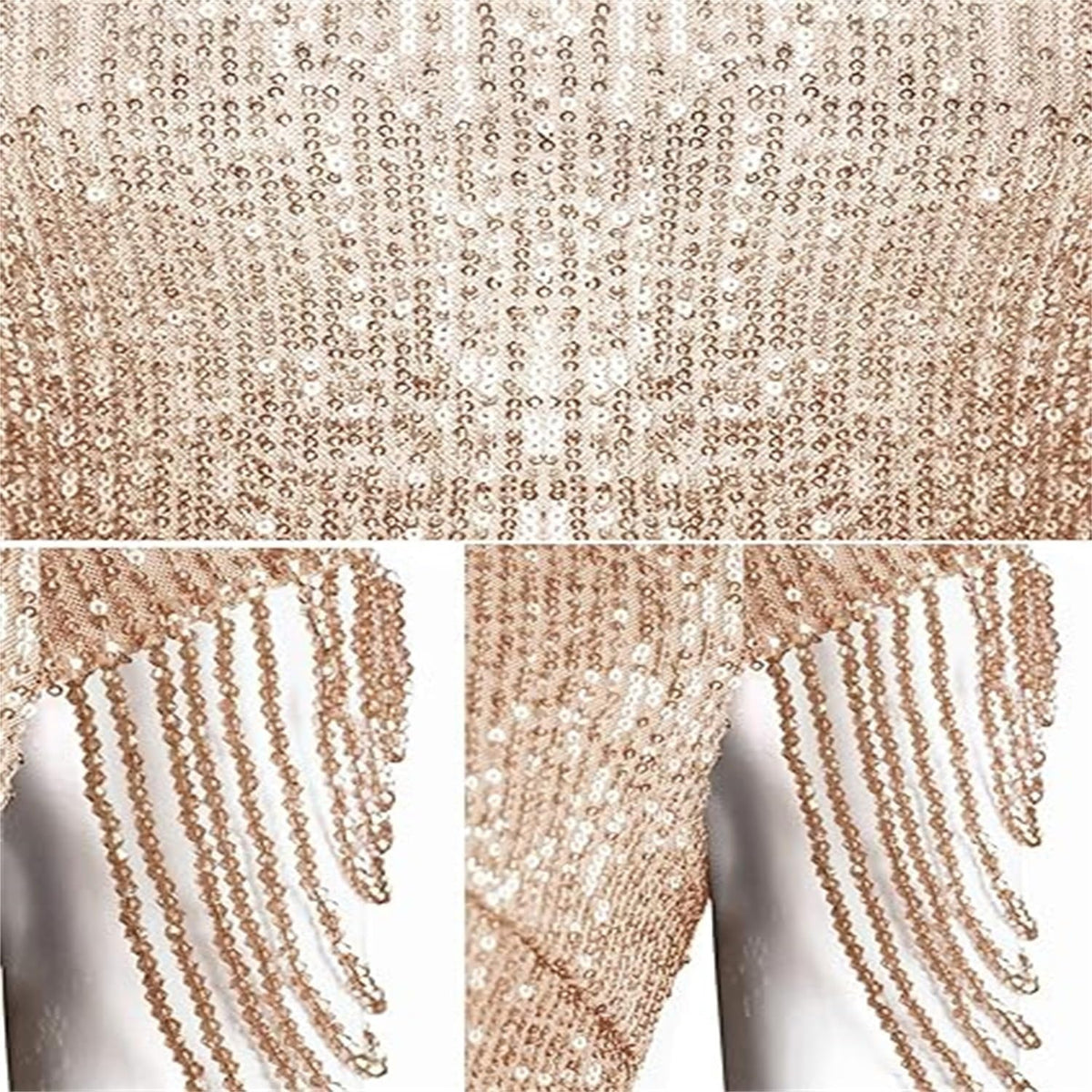 Women's Sparkly Prom Dress V Neck Tassel Bead Sleeve Mermaid Long Gown 1920S Party Formal Evening Maxi Dress