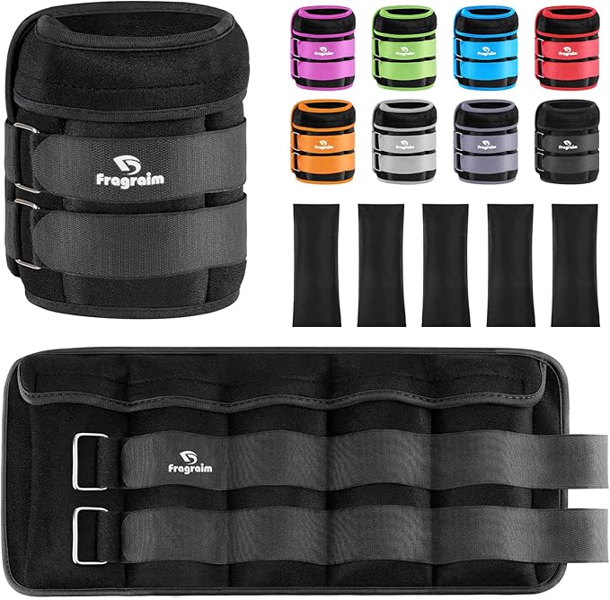 Fragraim Adjustable Ankle Weights Pair with Removable Weight for Jogging, Gymnastics, Aerobics, Physical Therapy