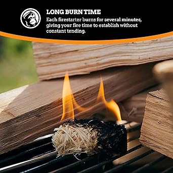 Mountain Grillers Firestarters 50 pcs Natural Fire Starters for Fireplace Wood Stove, Campfires Fire Pit BBQ Chimney Pizza Oven All Weather Charcoal Starters Waterproof IndoorOutdoor Eco Friendly