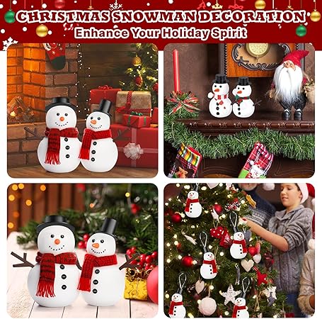 Outivity 300 Pcs Snowman Crafts DIY Kits for Winter Kids Holiday Party Decor Gift,Includes 30 Mini Black Top Hats,180 Snowman Craft Buttons,30 Carrot Noses Buttons and 60 Snowman Hands