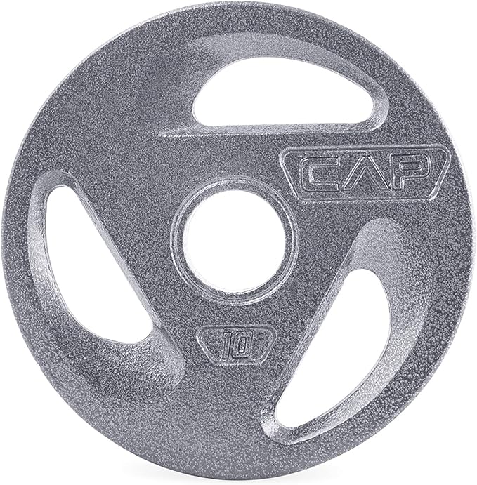 CAP Barbell 2-Inch Olympic Grip Weight Plates, Single, Gray, Various Sizes