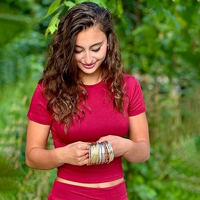 16Pcs Gold Bangle Bracelets for Women - Multi Layer Stackable Textured Bracelets Boho Jewelrys Set.