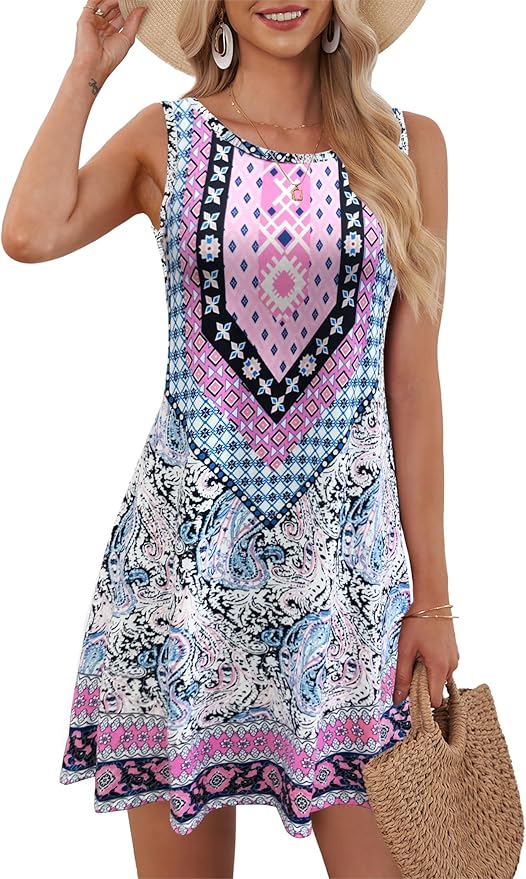 MOLERANI Women's Casual Swing Simple T-Shirt Loose Dress