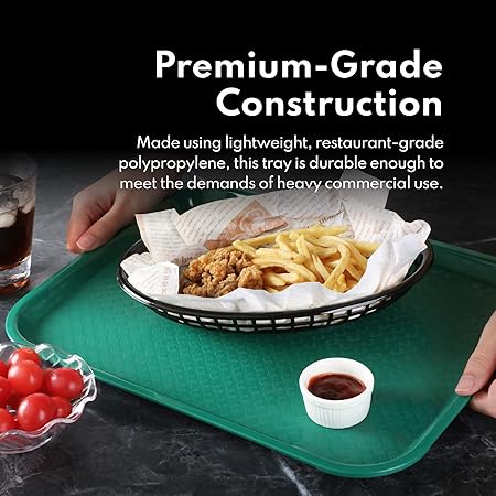 New Star Foodservice Fast Food Tray, Set of 12 (Black, 12 by 16-Inch)