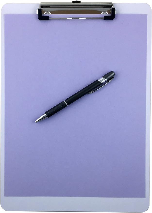 Clipboard Dry Erase Surface 9'' x 12.5'' Letter Size Low Profile Clip Whiteboard (Pack of 6)