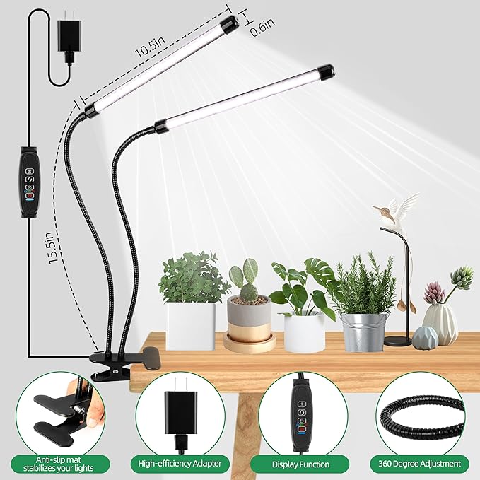 Grow Light 6500K Full Spectrum Plant Grow Lamp with Clip - 84 LED Plant Light for Indoor Plants