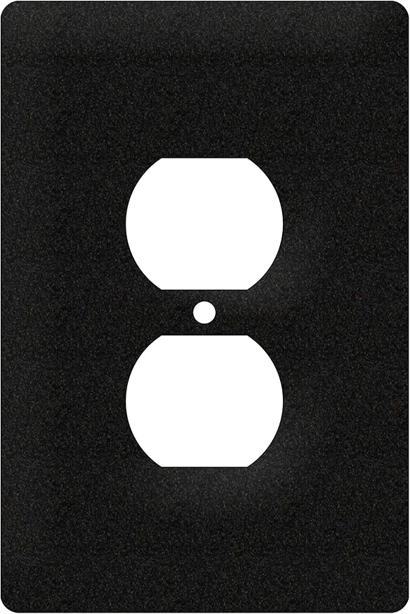 SWEN Products Blank - No Design Wall Plate Cover (Single Outlet, Black)