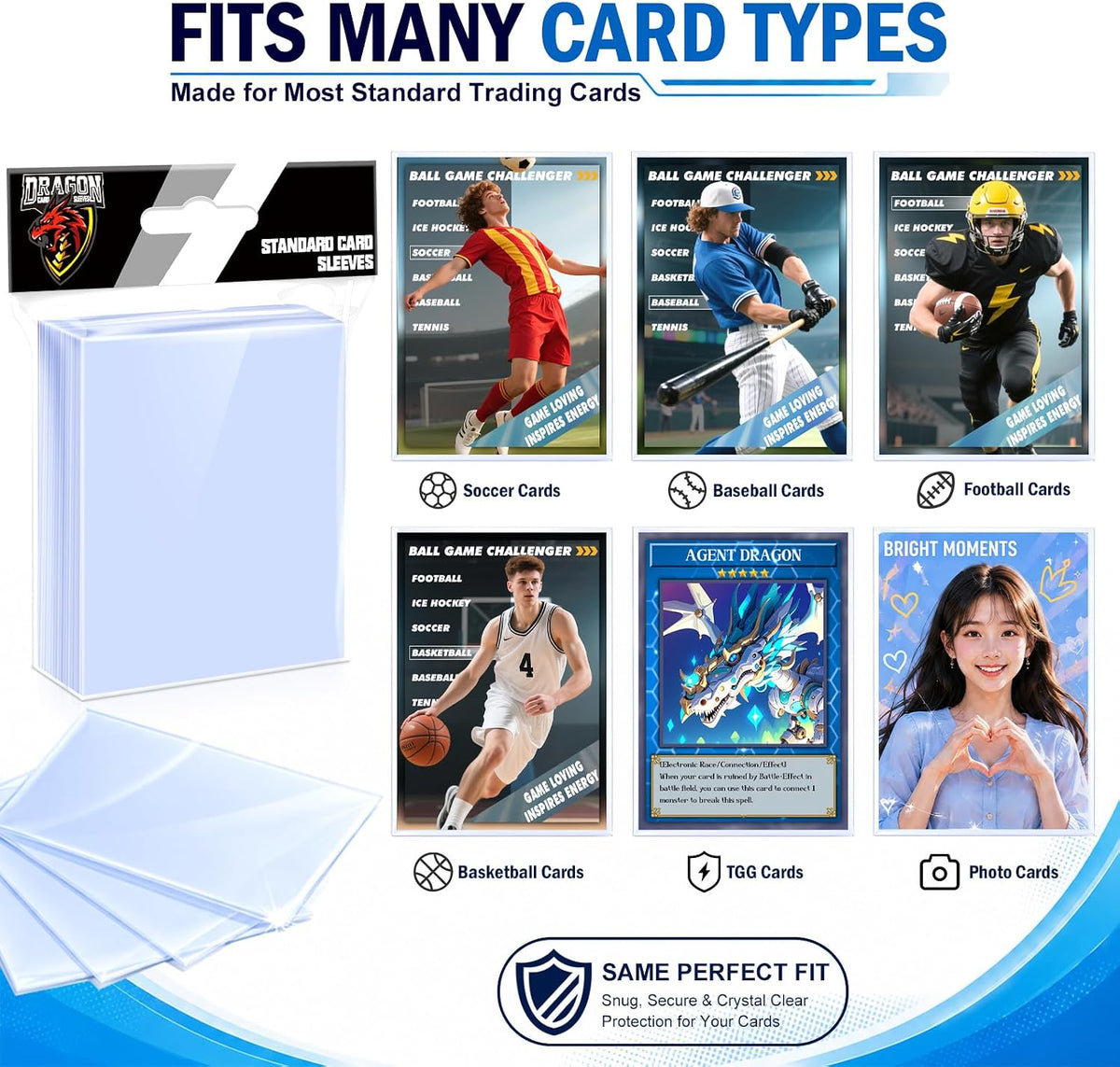 700 Counts Card Sleeves Top Loaders for Trading Cards, Penny Soft Sleeves Baseball Card Sleeve Protectors Fit for Sports,Football,Game Cards