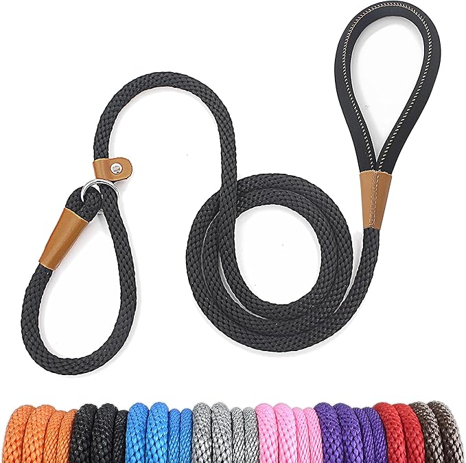 lynxking Slip Lead Dog Leash, 6 FT x 12" Heavy Duty Dog Loop Leashes, Comfortable Strong Rope Slip Leash for Dogs