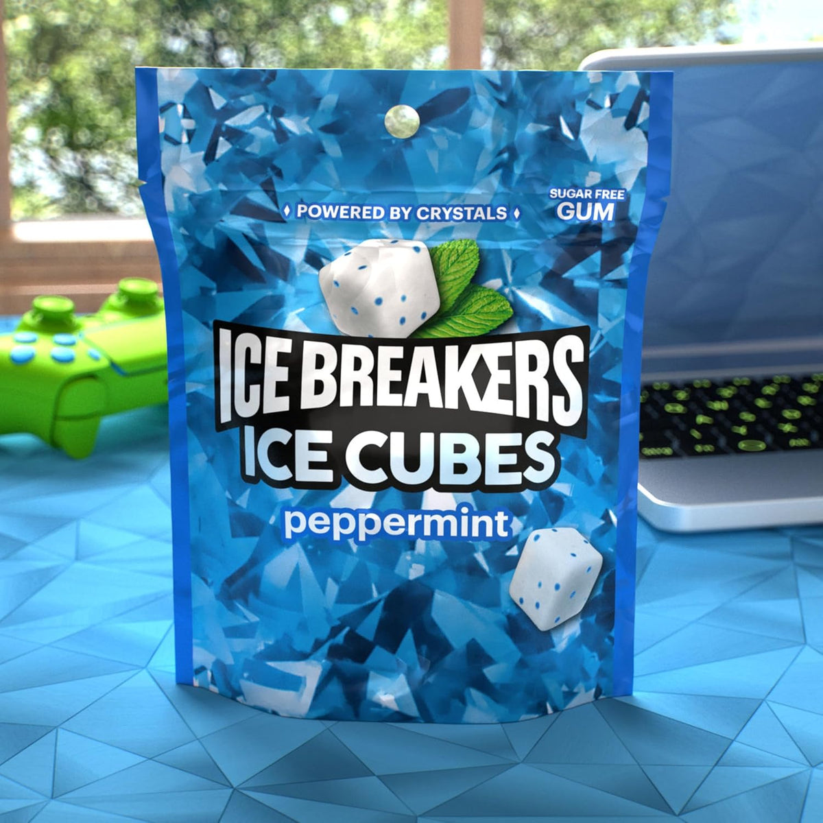 ICE BREAKERS Ice Cubes Peppermint Sugar Free Chewing Gum Pouch, 8.11 oz (100 Pieces