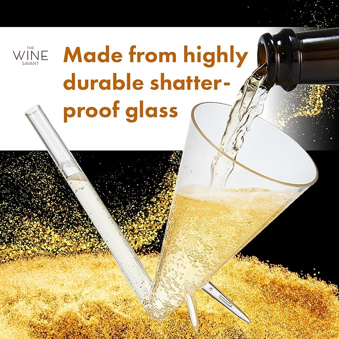 Champagne Shooter , Champagne Flutes Glasses , Unbreakable Acrylic with Stand Bridesmaid Proposal Box , Stocking Stuffers for Adults , Bachelorette Party Favors , Party Supplies , Fun Gifts for Women
