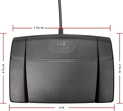Executive Communication Systems Infinity 3 USB Foot Pedal Control with Computer Plug In, one unit